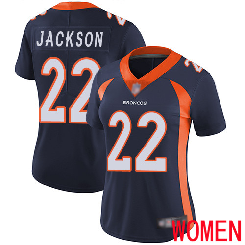 Women Denver Broncos 22 Kareem Jackson Navy Blue Alternate Vapor Untouchable Limited Player Football NFL Jersey